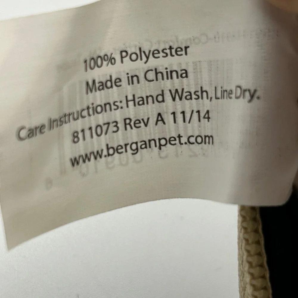 Bergan Comfort Carrier Taupe Small Pet Travel Bag Mesh Fleece Bed 16W x 12T x 8D